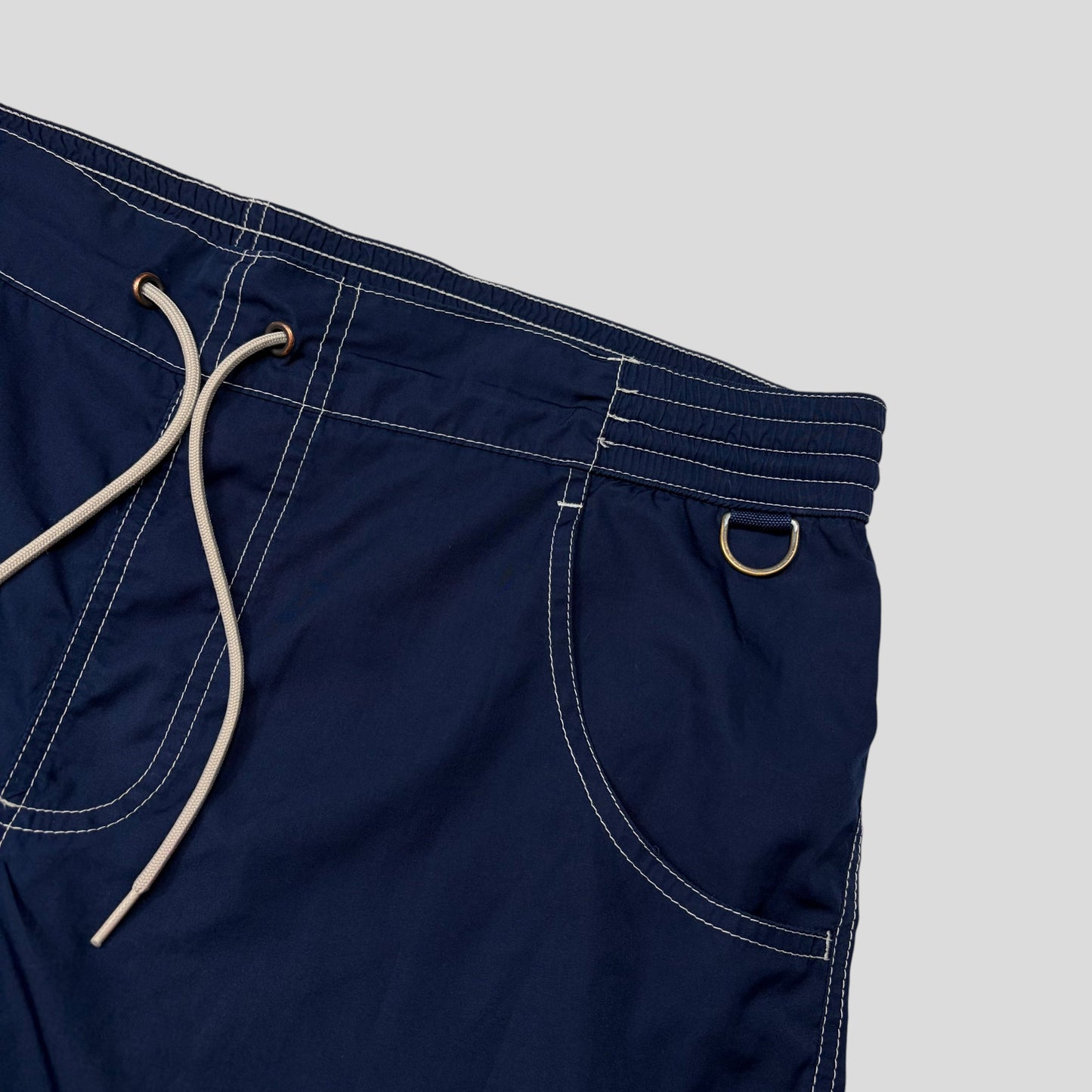 Prada Sport 00’s Nylon Contrast Stitch Baggy Board Shorts - M/L | Default Title, Multicoloured