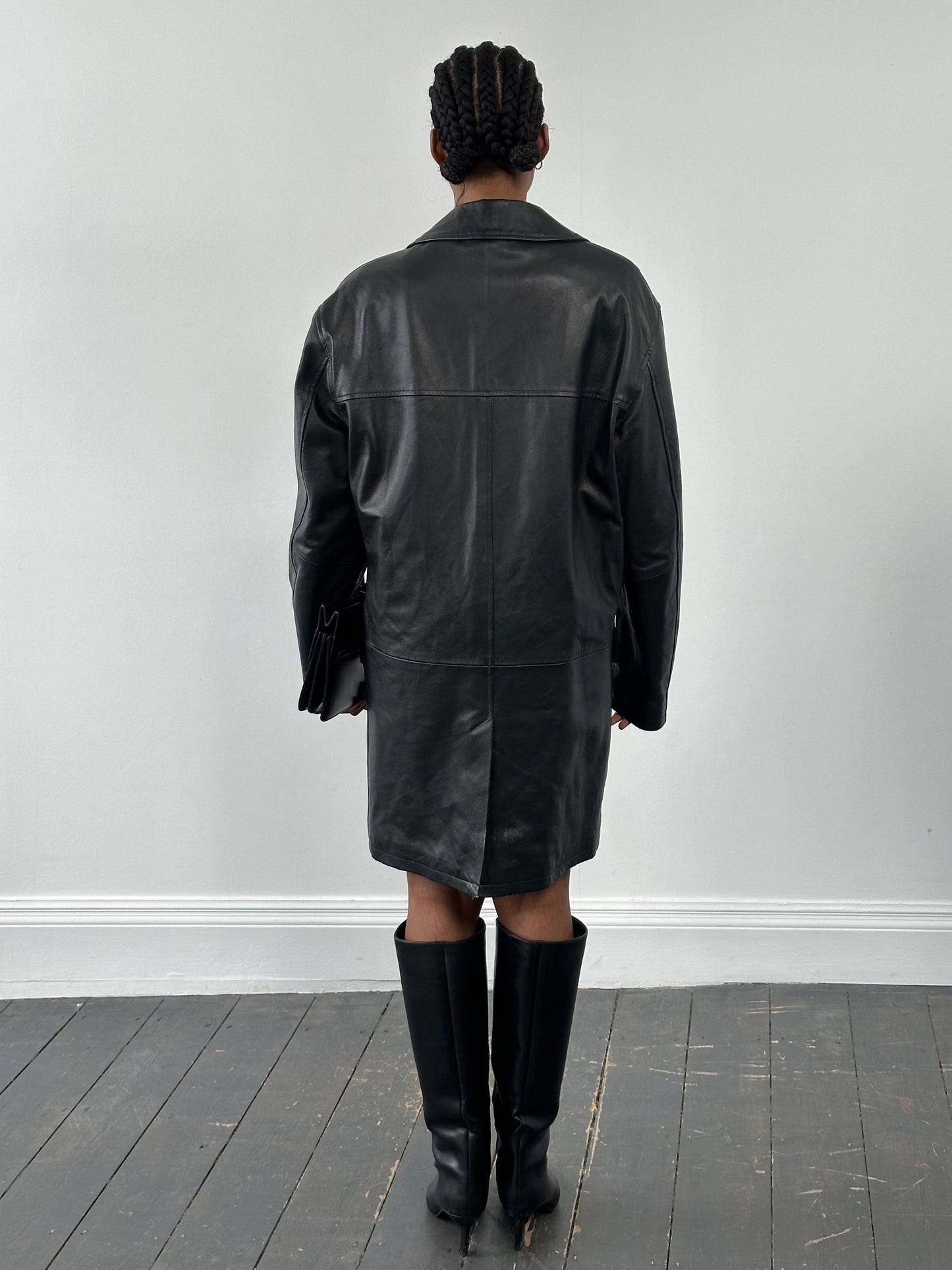 Conbipel 1990s Leather Trench Coat - XL