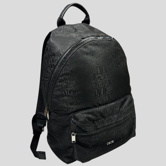Dior x Stussy 2020 Riders Monogram Logo Nylon Backpack