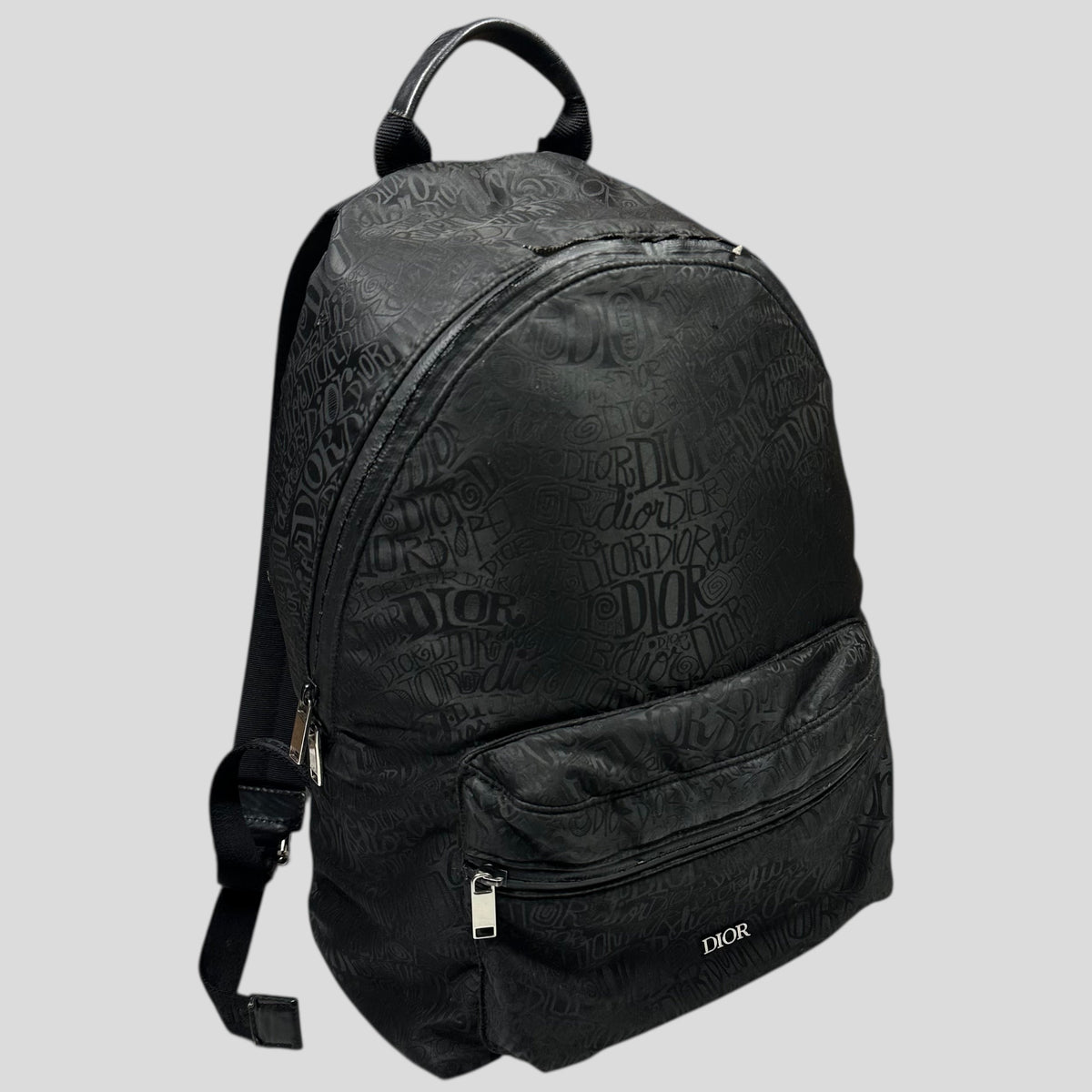 Dior x Stussy 2020 Riders Monogram Logo Nylon Backpack | O/S, Black