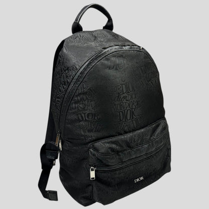 Dior x Stussy 2020 Riders Monogram Logo Nylon Backpack | O/S, Black
