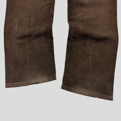 Prada Sport 2010 Black Logo Tab Brown Corduroy Trousers - IT48