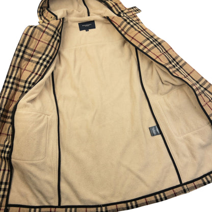 Vintage 2000s Burberry Nova Check Fleece Lined Duffle Jacket Womens Size S | O/S, Beige