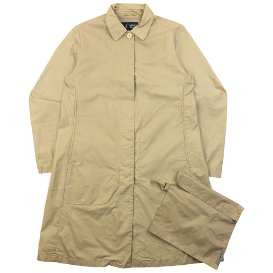 Vintage 2000s Armani Jeans Packable Rain Jacket Womens Size L | Large, Beige