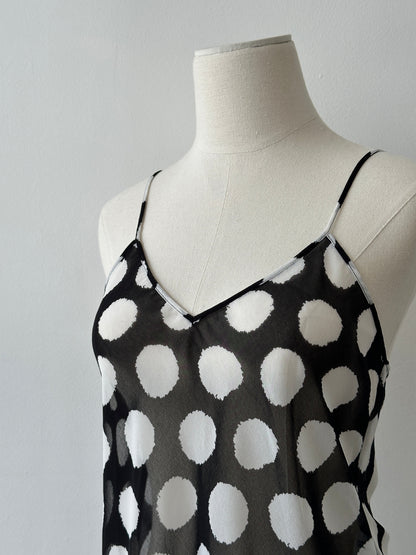 Diane Von Furstenberg 2000s Sheer Spotted Cami Top - M