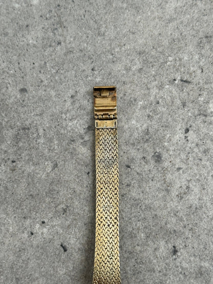 Rotary 1980s Gold Plated Quartz Bracelet Logo Watch