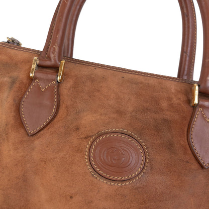Vintage 80s Gucci Suede Handbag | O/S, Brown