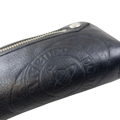 Vintage 2000s Vivienne Westwood Embossed Orb Leather Purse | O/S, Black