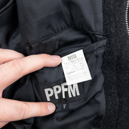Vintage 2000s PPFM Zip Up Wool Jacket Size M | Medium, Black