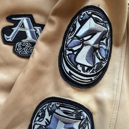 Avirex 'Rides & Rims' Leather Varsity Jacket - L
