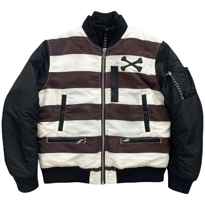 Vanson Leathers Striped Bomber Jacket - XL