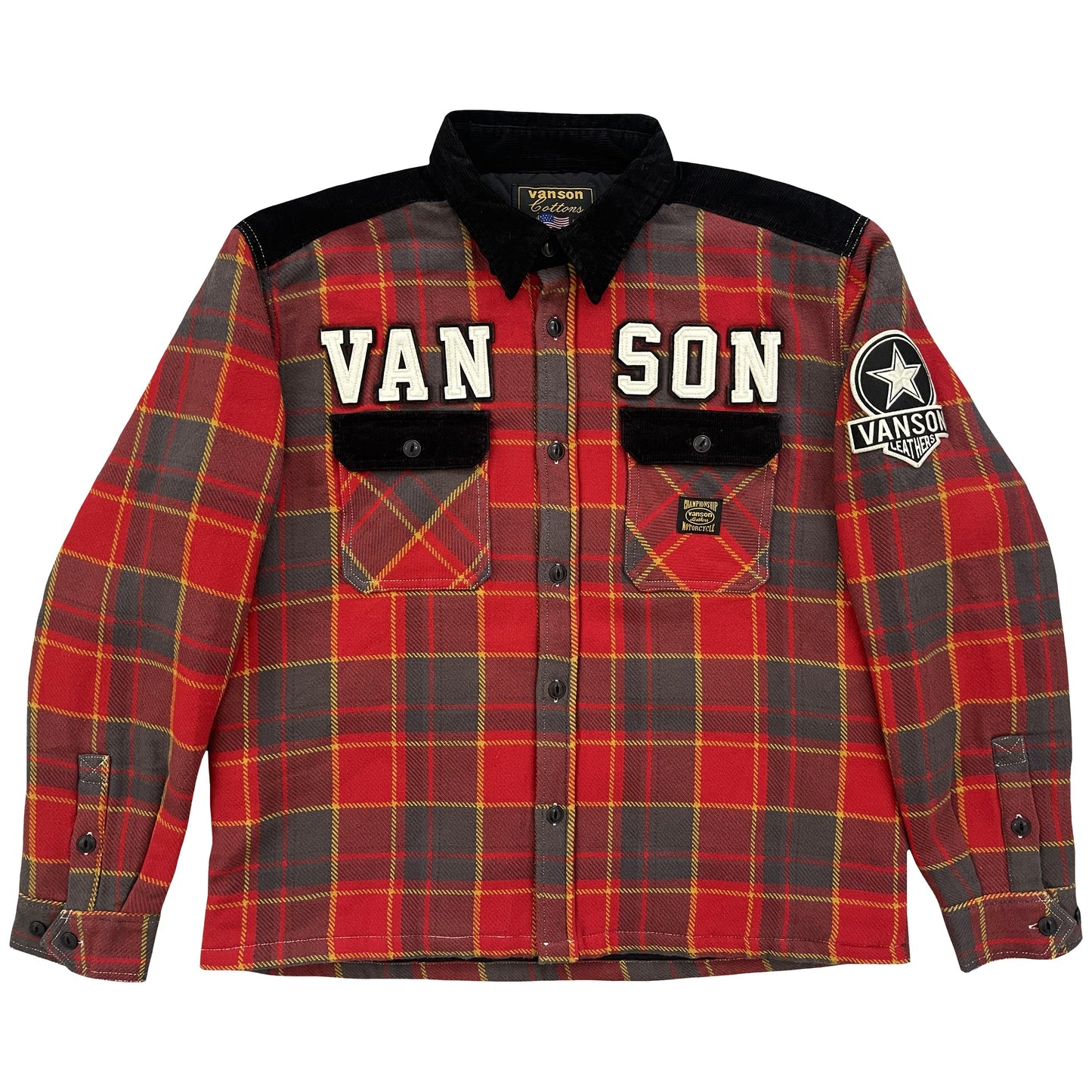 Vanson Leathers Plaid Check Shirt Jacket - Known Source