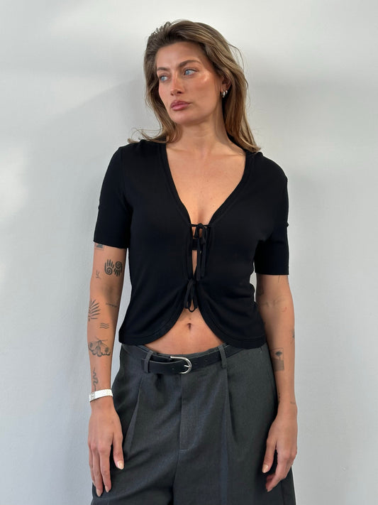 Mani 1990s Tie Front Top - S/M