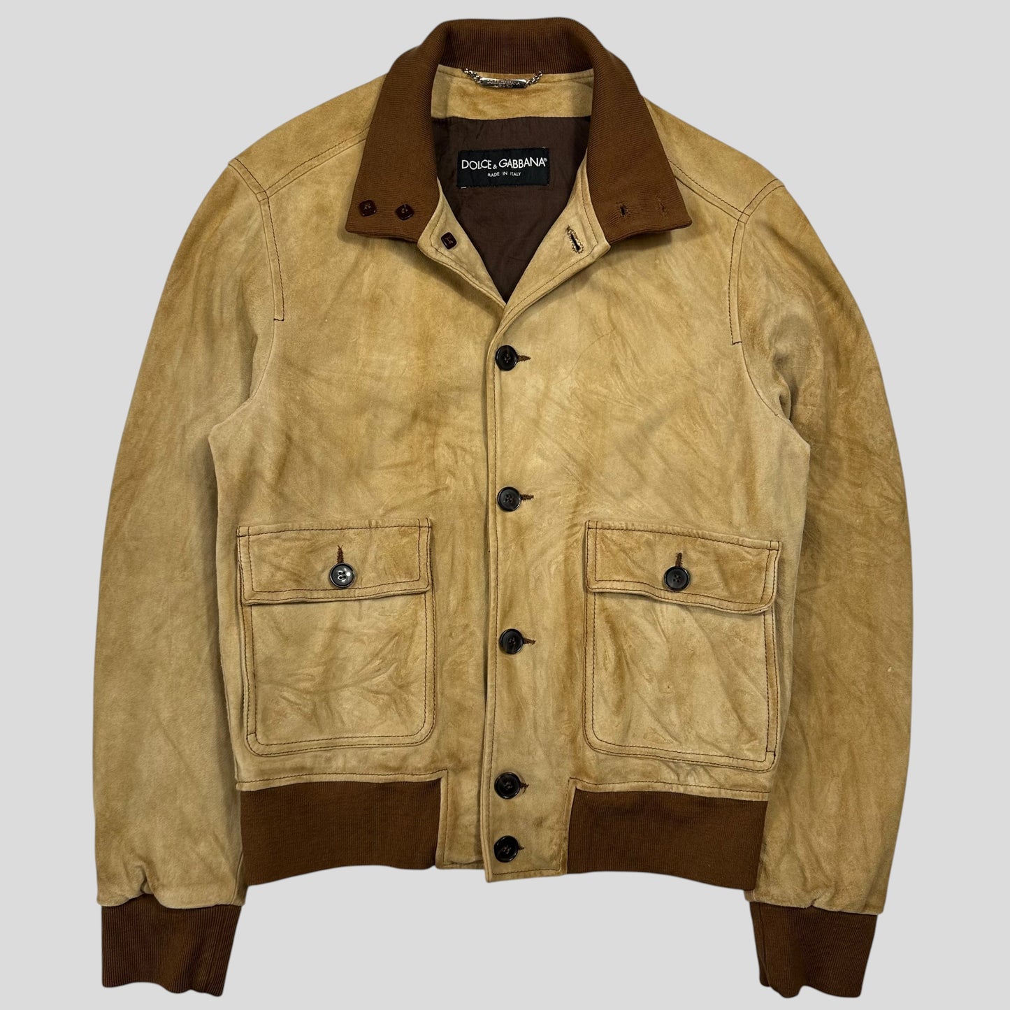 Dolce & Gabanna 00’s Goatskin Leather Flight Jacket - M | Default Title, Multicoloured