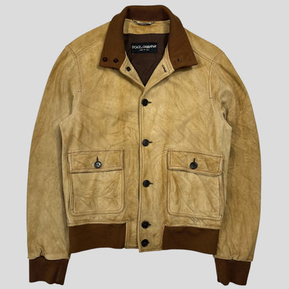 Dolce & Gabanna 00’s Goatskin Leather Flight Jacket - M | Default Title, Multicoloured