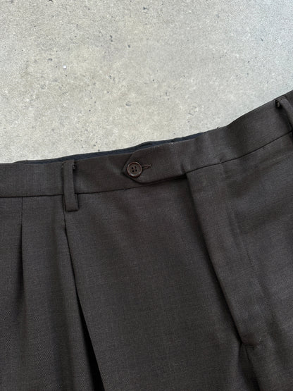 Italian Vintage Pure Wool Mid Rise Tailored Trousers - W34
