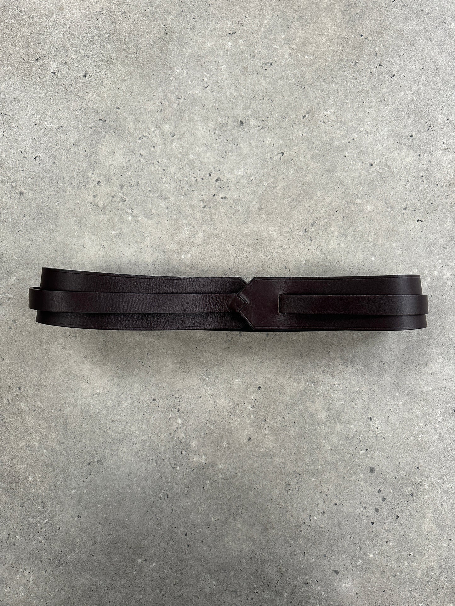 Emporio Armani 2000s Brown Leather EA Buckle Belt - W30–32