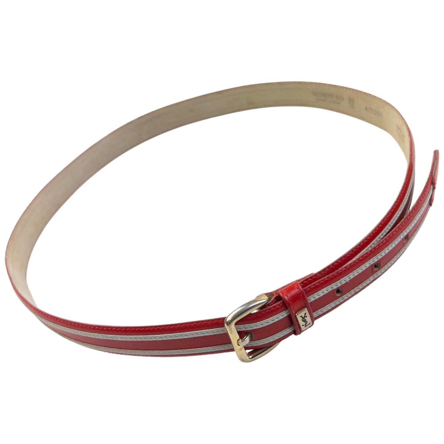 Vintage 80s YSL Yves Saint Laurent Leather Belt Size L | O/S, Red