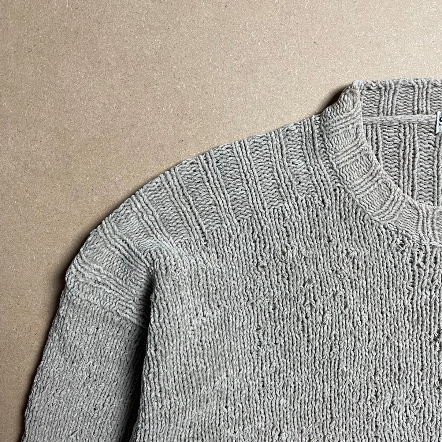 A/W 1995 Oatmeal Knitted Side Button Crew Neck