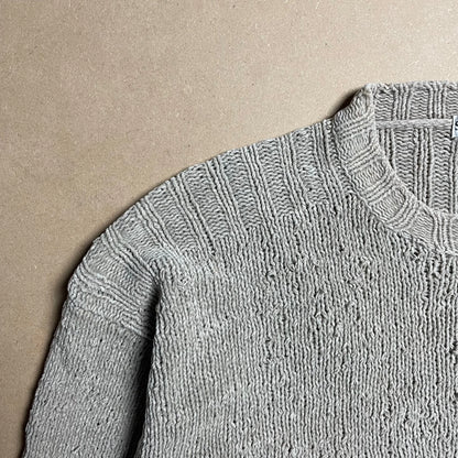A/W 1995 Oatmeal Knitted Side Button Crew Neck