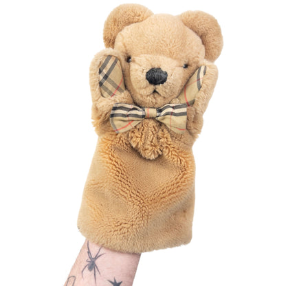 Vintage 80s Burberry Nova Check Fur Hand Puppet