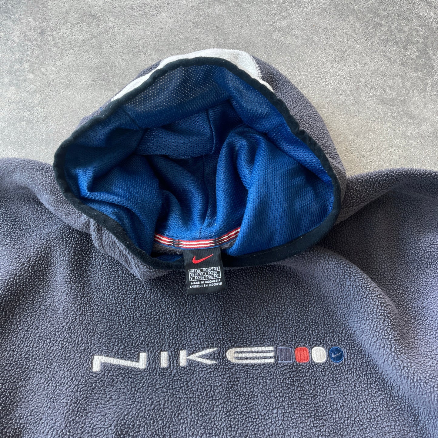 Nike RARE 1999 embroidered spellout fleece hoodie (XL)