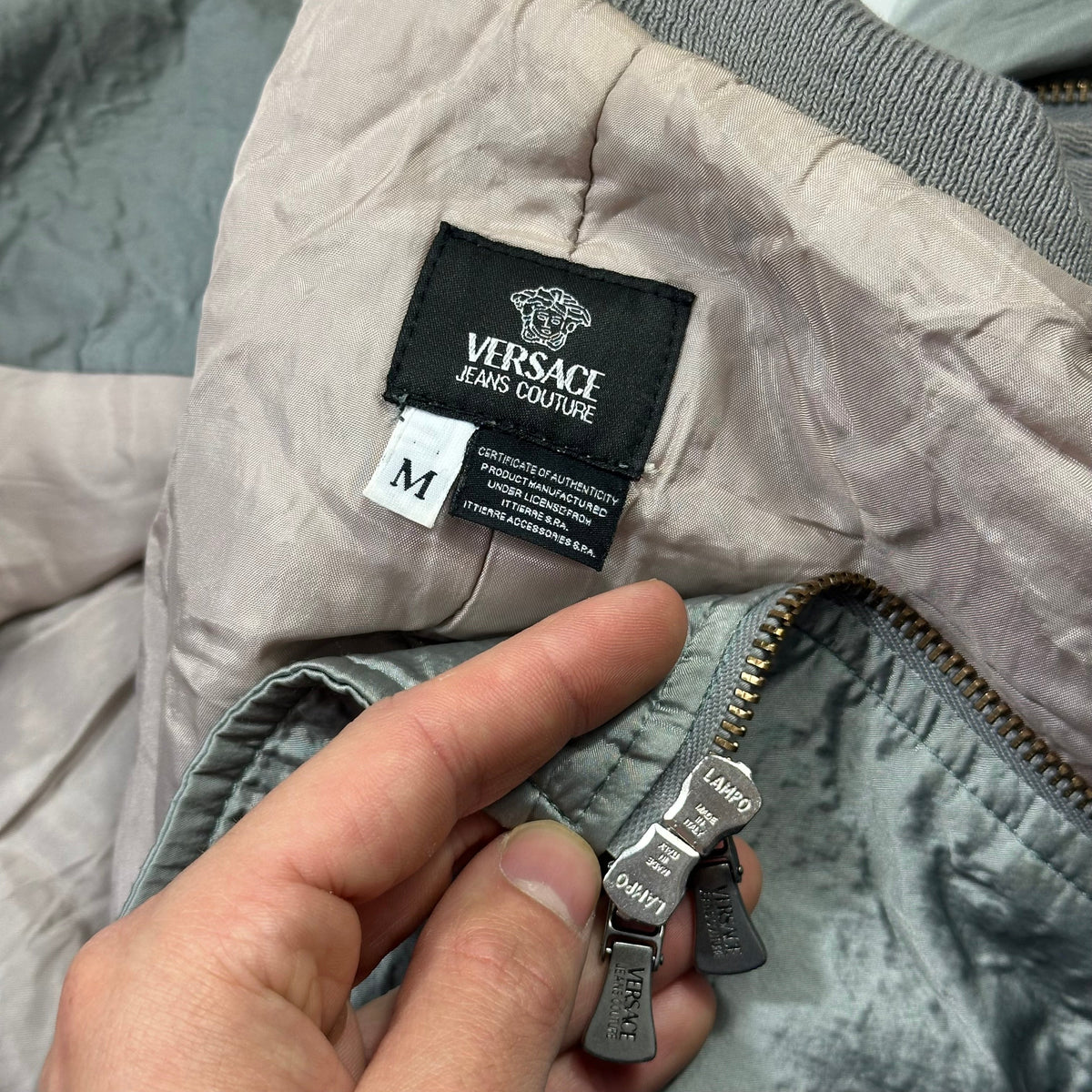 Versace 00’s VJC Astro Panelled Moto Bondage Jacket - M | Grey