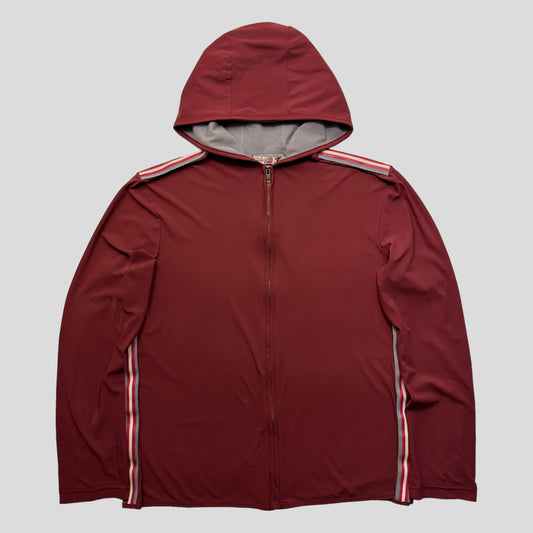 Prada Sport SS00 Nylon Gel Seam Technical Hoodie - XL | Burgundy