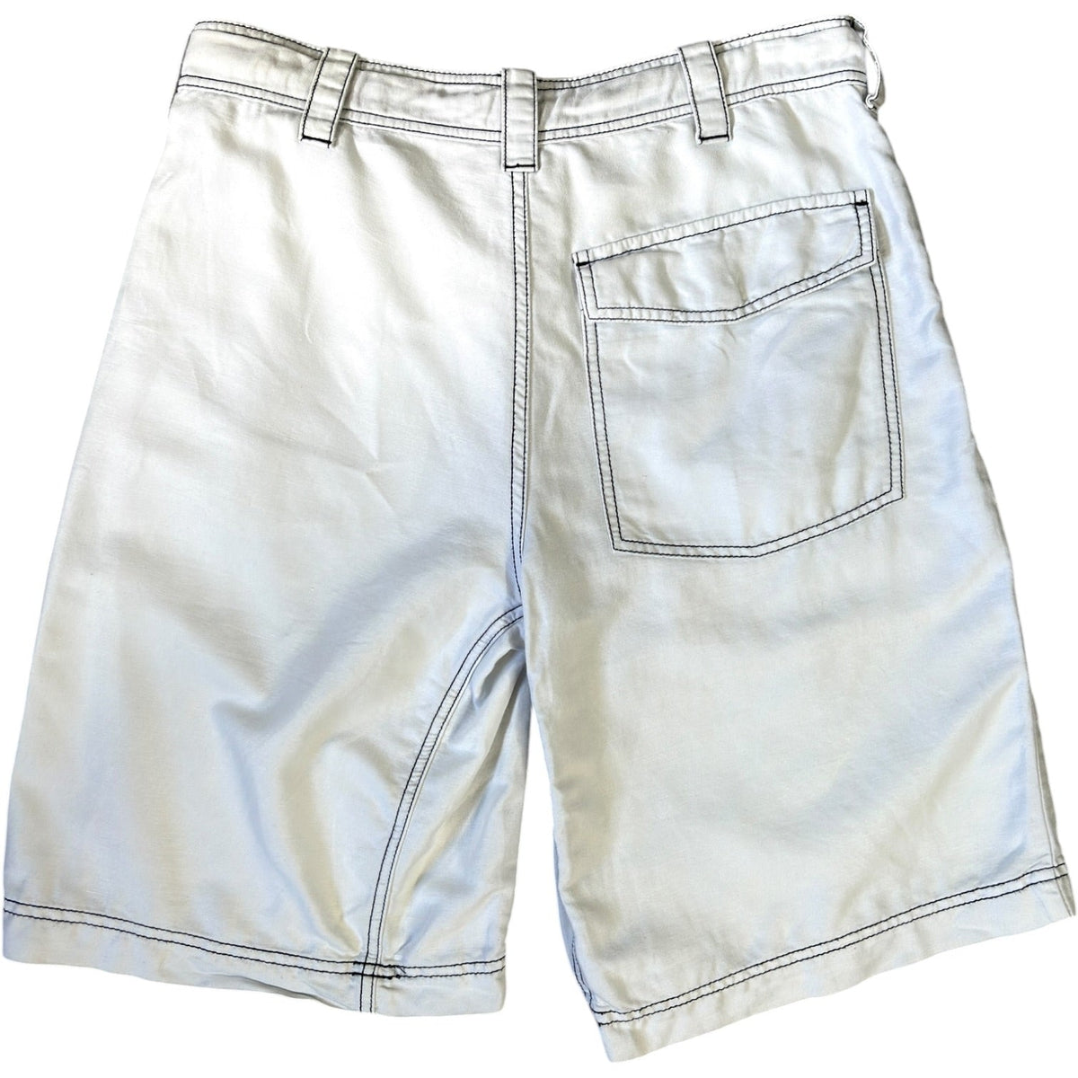Armani Jeans 00’s Contrast Stitch Linen Hemp Shorts W32 | W32, Multicoloured