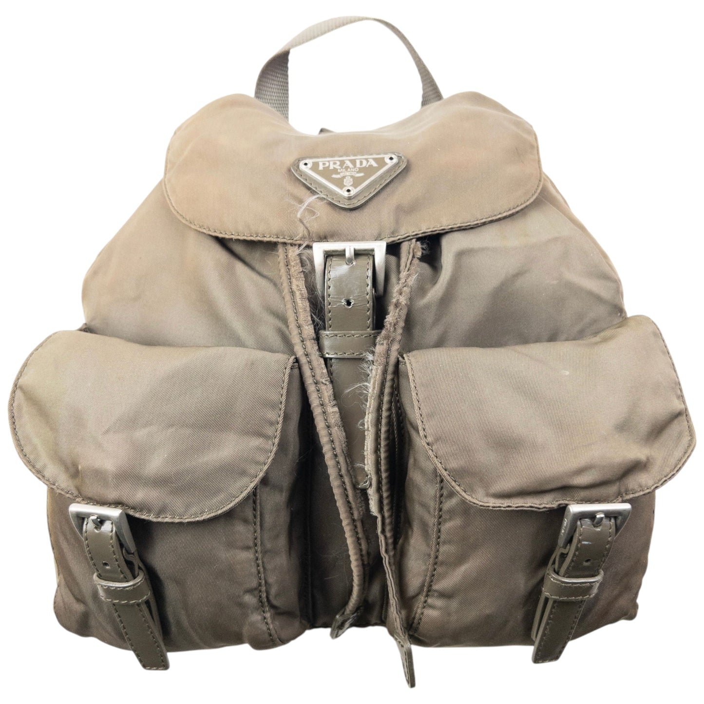 Vintage 2000s Prada Cargo Bucket Backpack | O/S, Grey
