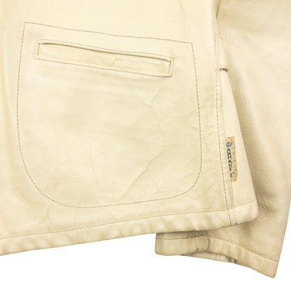 Vintage Armani Jeans Zip Up Leather Jacket Womens Size S