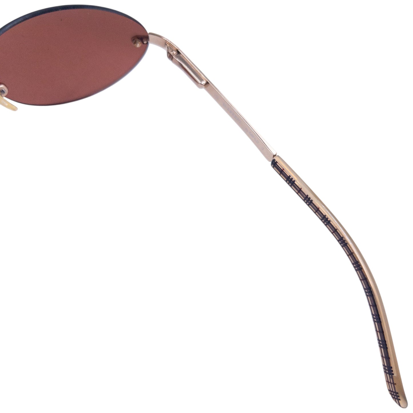 Vintage Burberry Nova Check Rimless Sunglasses