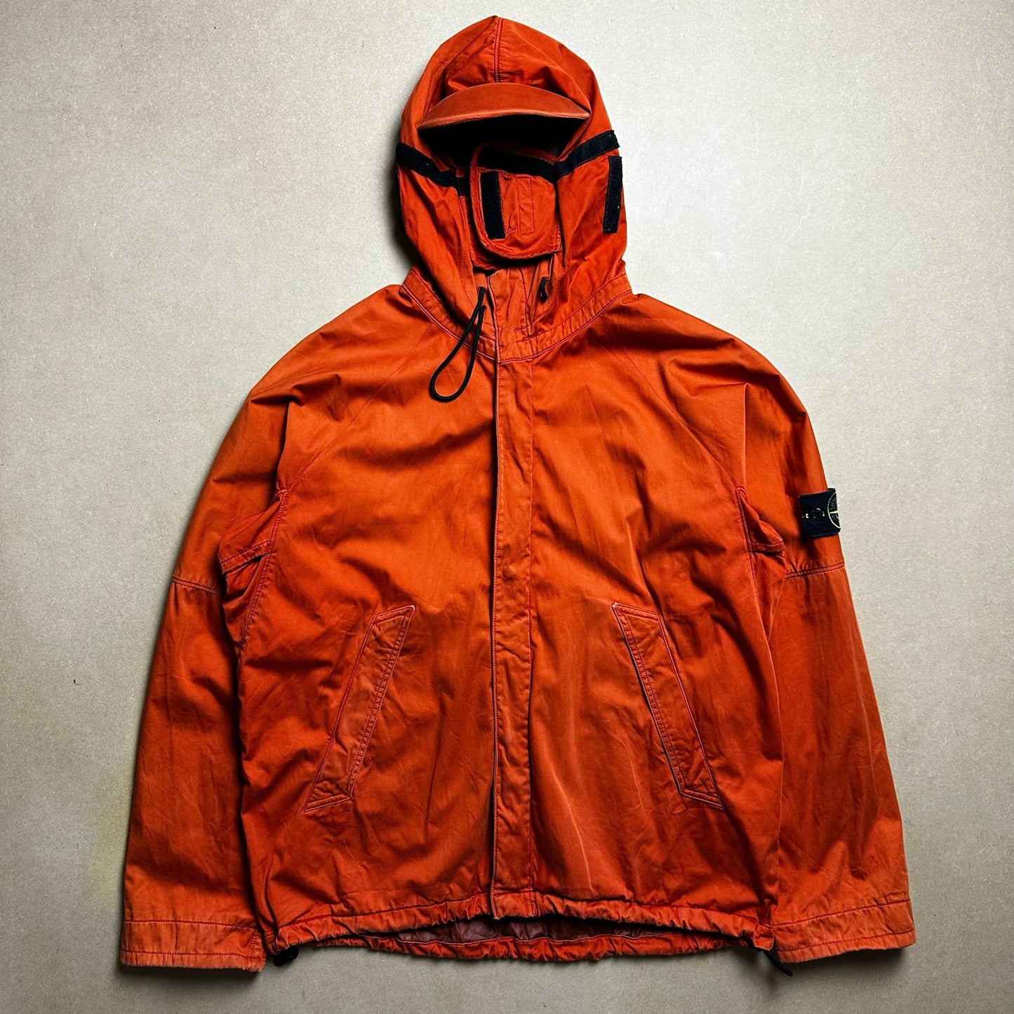 S/S 2004 Safety Orange Raso Flocatto Riot Mask Jacket
