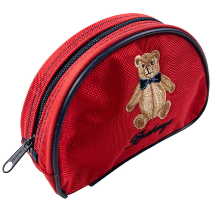 Vintage 90s Burberry Embroidered Teddy Bear Zip Pouch | O/S, Red