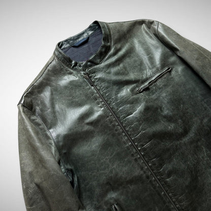 Kenzo Asymmetrical Zip Leather Jacket (1999-2003)