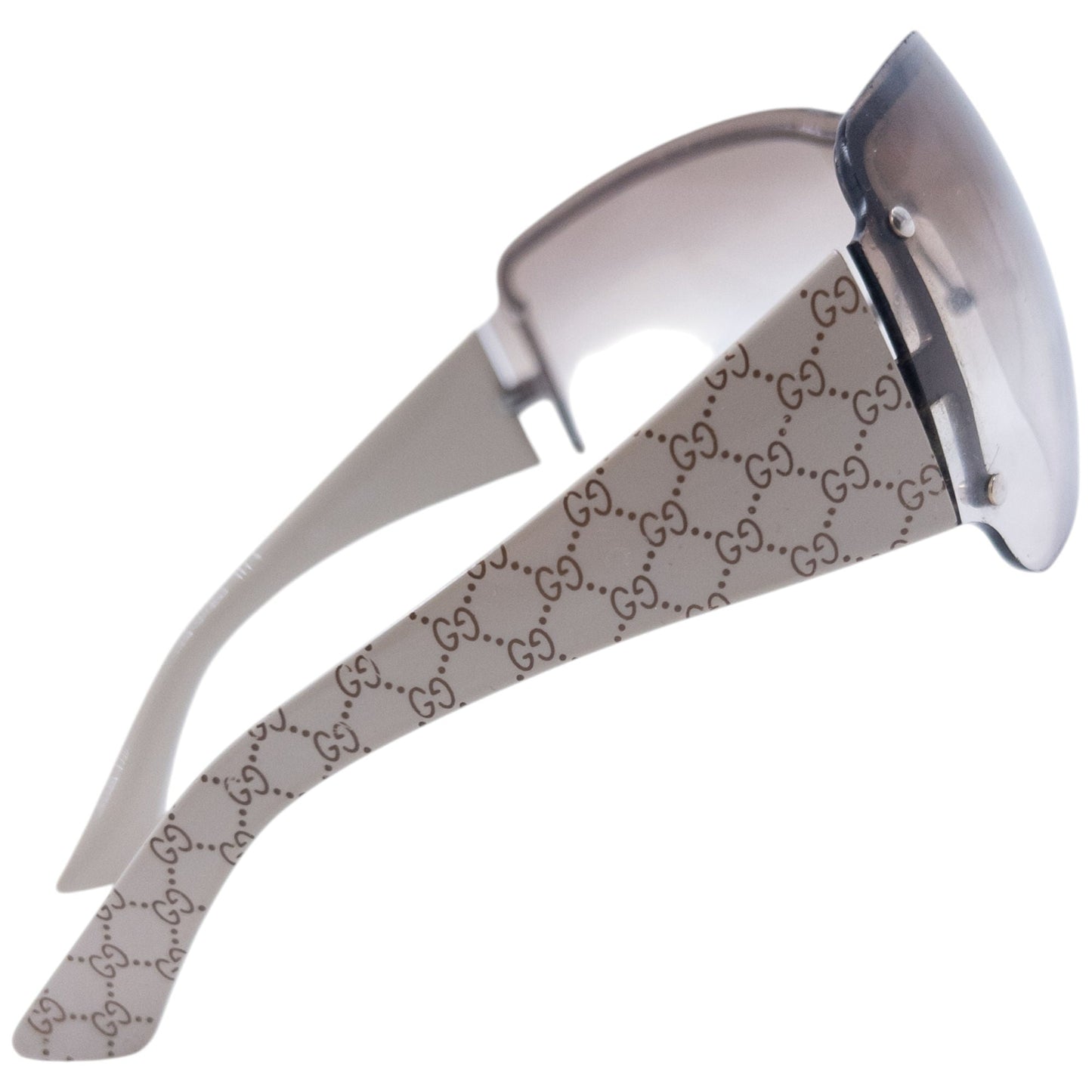 Vintage 2000s Gucci Monogram Rimless Shield Sunglasses