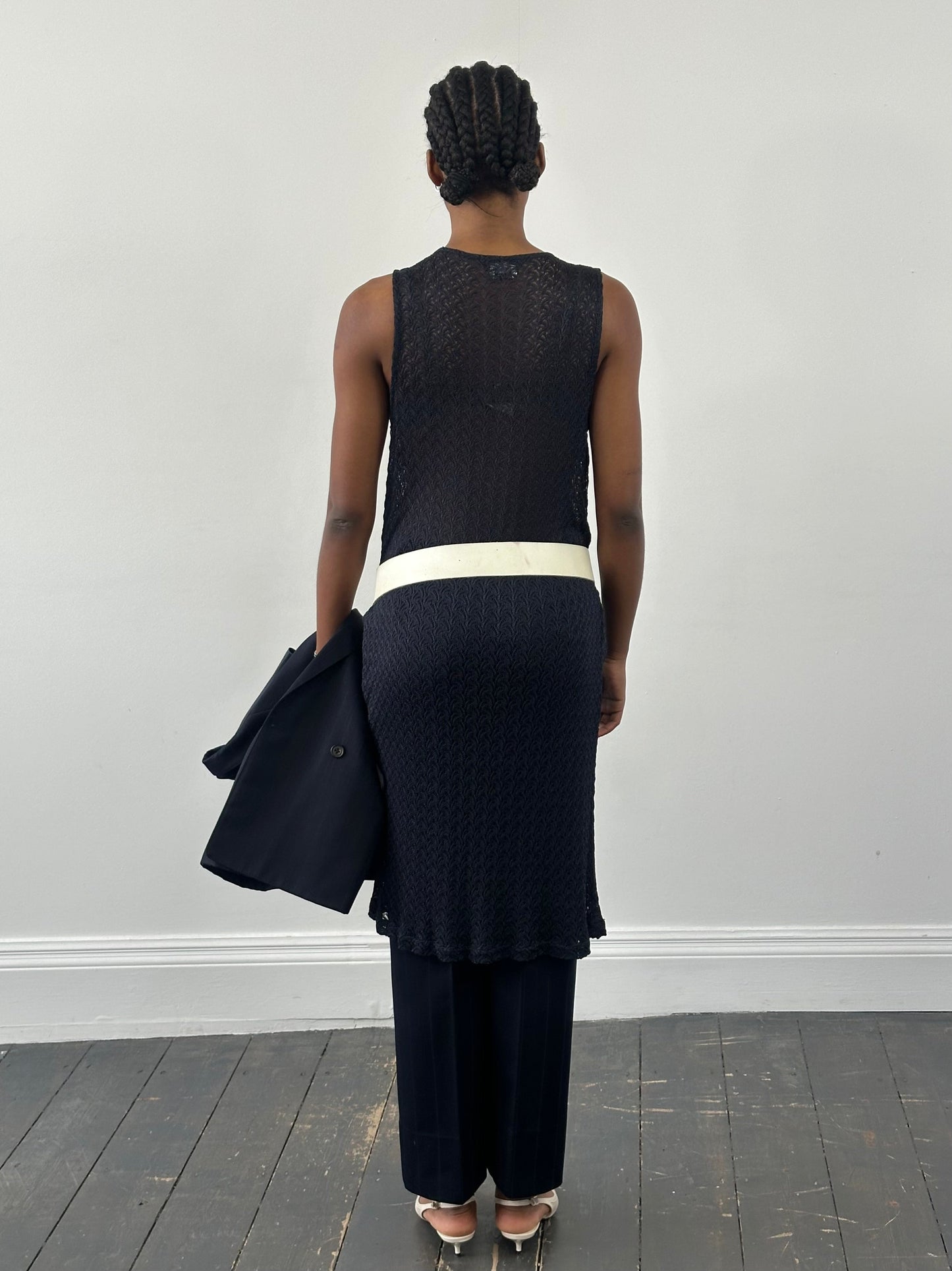 Italian Vintage 1990s Open Knit Dress – M