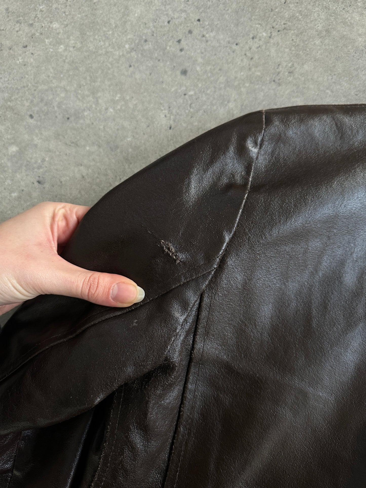 Vintage Smooth Leather Jacket - S