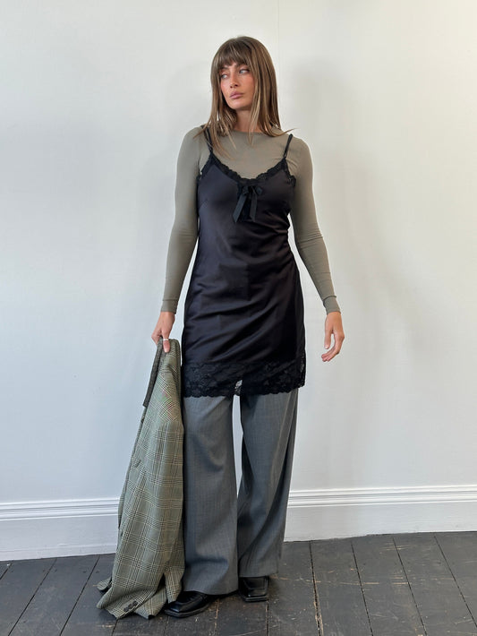 Vintage 1990s Lace Mini Slip Dress - M/L