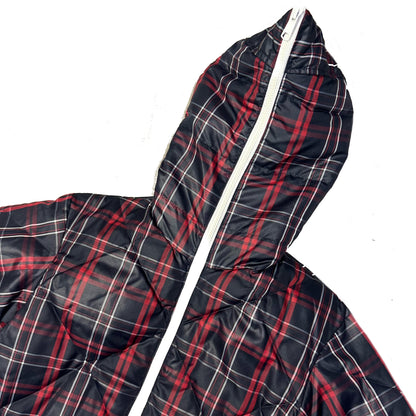 Takeo Kikuchi Diamond Stitch Plaid Puffer Jacket In Navy & Red ( M )