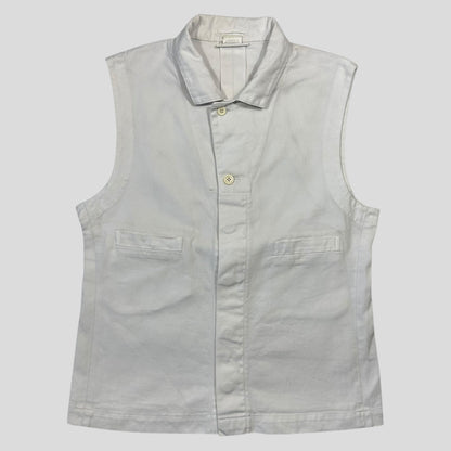Comme Des Garçons Homme Plus 1994 Cotton Gilet Vest Jacket - M | Default Title, White