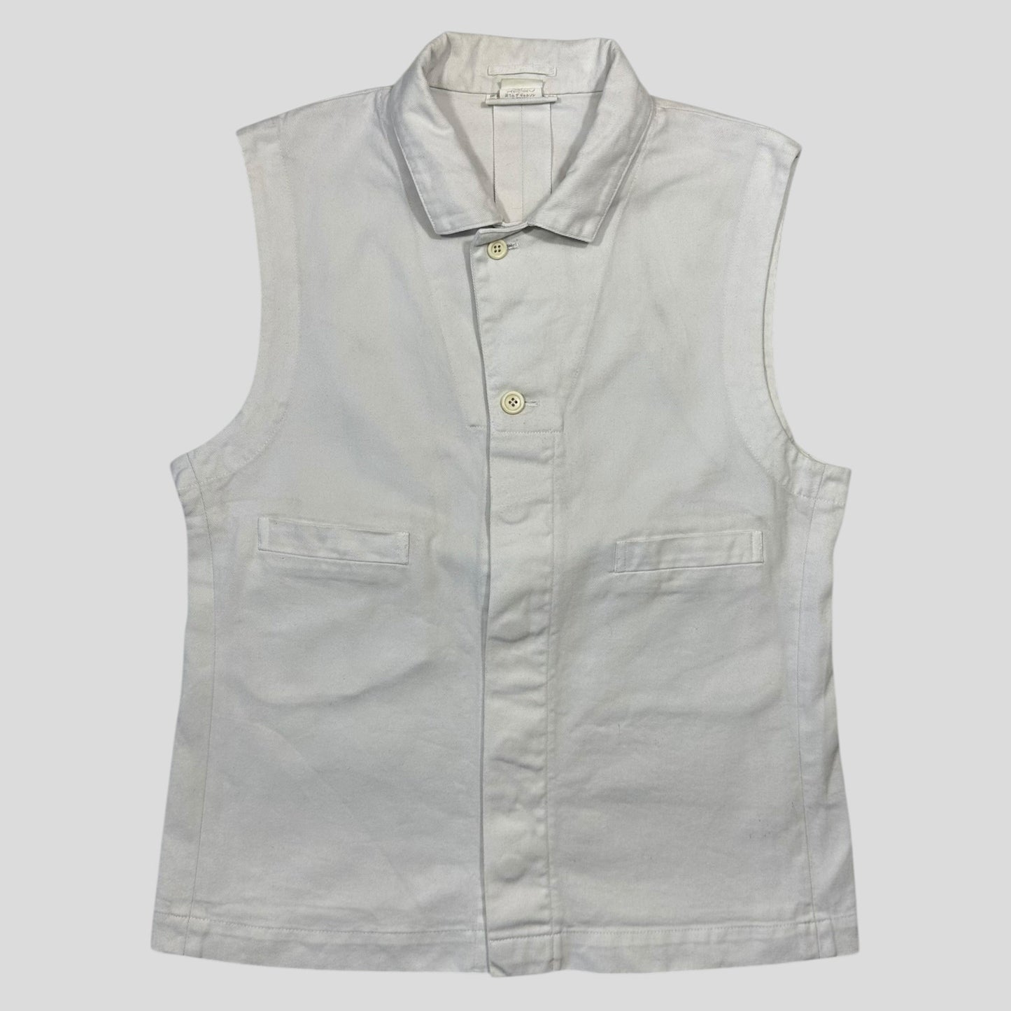 Comme Des Garçons Homme Plus 1994 Cotton Gilet Vest Jacket - M | Default Title, White