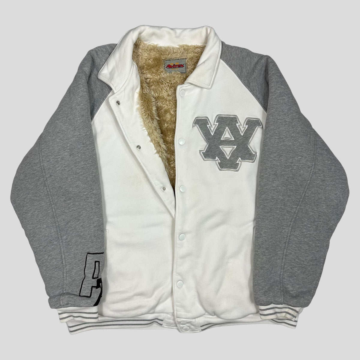 Avirex 00’s Faux Fur Lined Cotton Bomber Jacket - XL | White