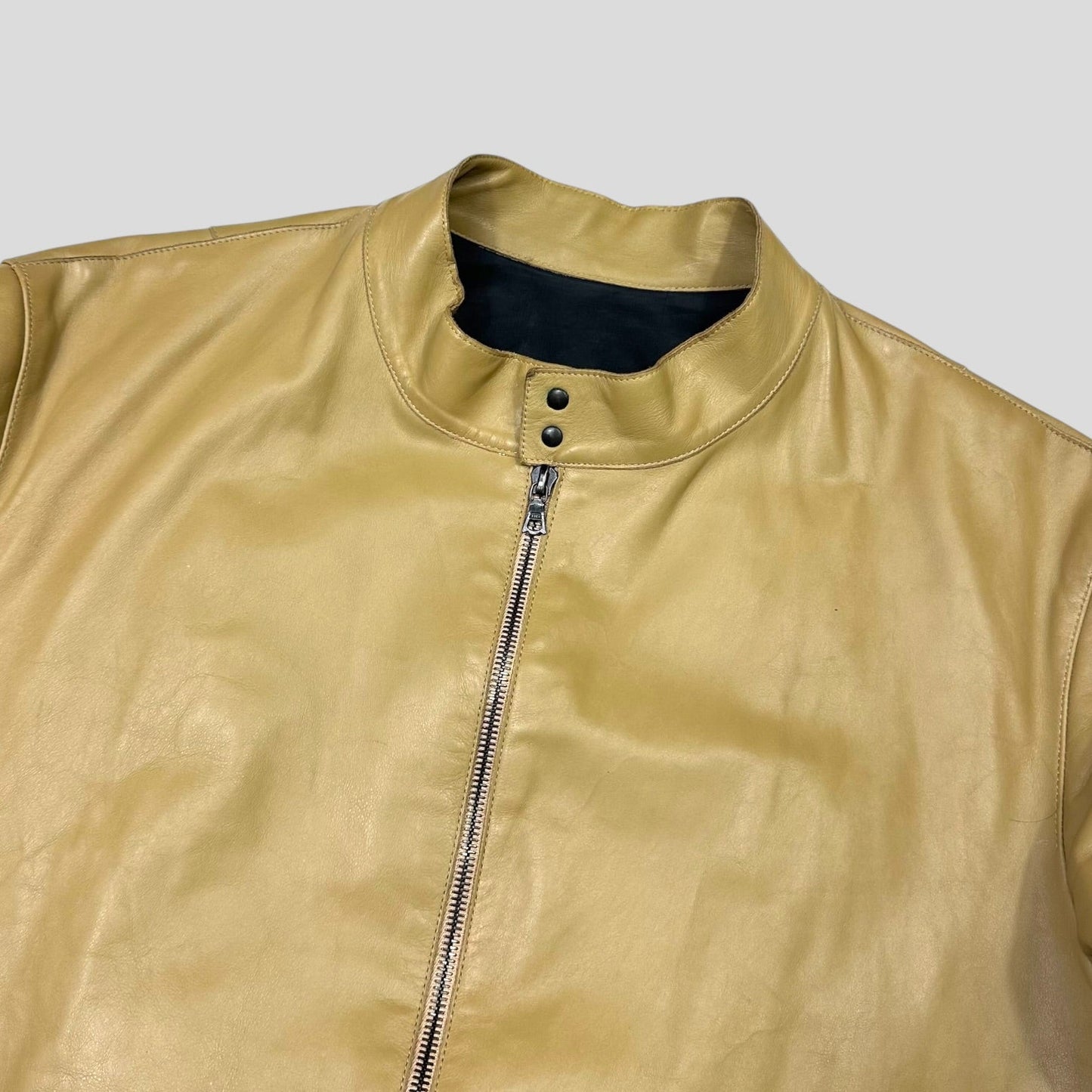 Neil Barrett AW00 Caramel Leather Moto Slingbag Jacket - L