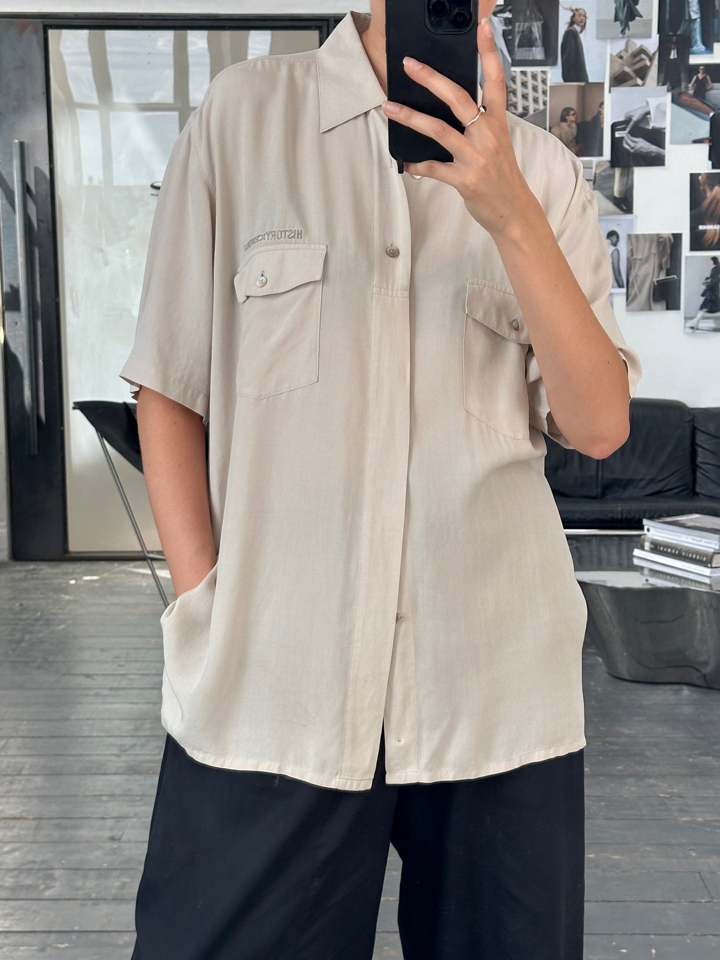 Iceberg 90s Pure Silk Short Sleeve Shirt - XL