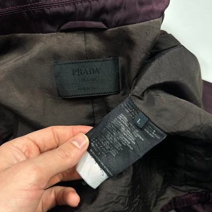 Prada 00’s Wine Nylon Modular Padded Work Jacket - L