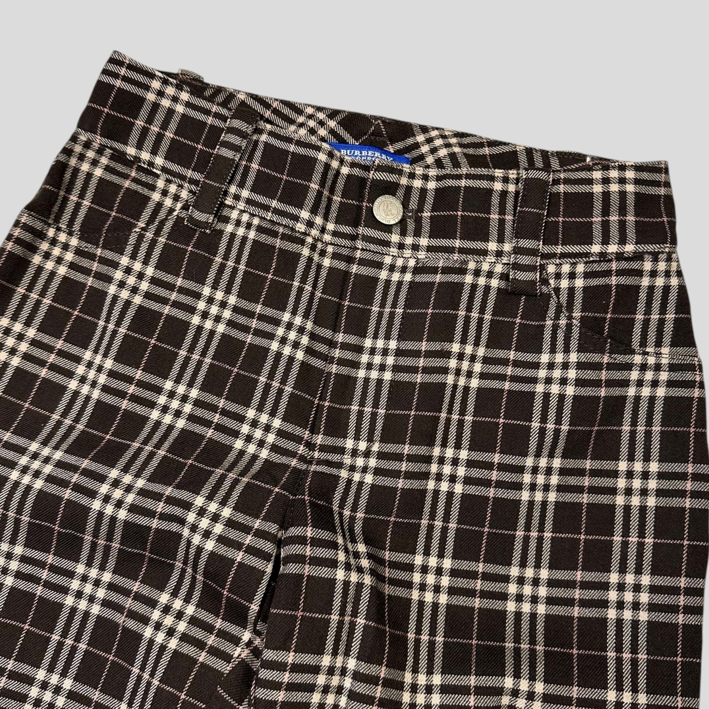 Burberry 00’s Pink Prorsum Logo Nova Check Capri Trousers - UK6