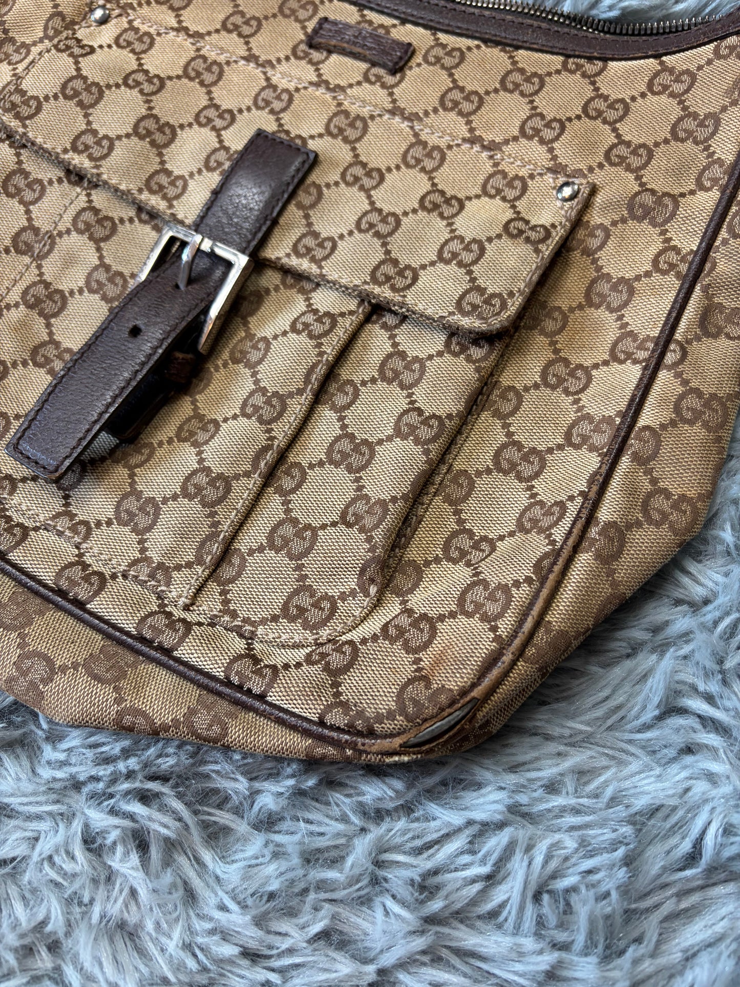 Gucci GG Monogram Brown Canvas Satchel Crossbody Bag | O/S, Multicoloured