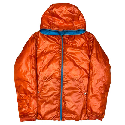 Takeo Kikuchi Diamond Stitch Reversible Puffer Jacket In Blue & Orange ( M )