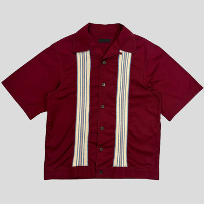 Prada Milano SS16 Jacquard Knit Striped Bowling Shirt - M